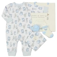 M15855: Baby Boys Jungle 4 Piece Mesh Bag Gift set (0-6 Months)